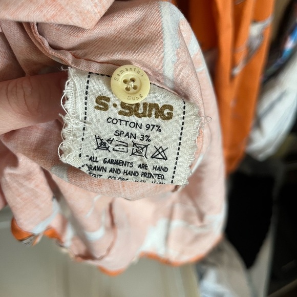 Samantha Sung Audrey Orange Bird Print Midi Pleated Dress 3/4 Sleeves Size 2 - Picture 4 of 5